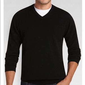 Black cashmere v-neck sweater